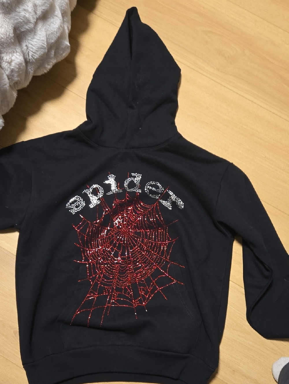Black Rhinestone Sp5der Hoodie